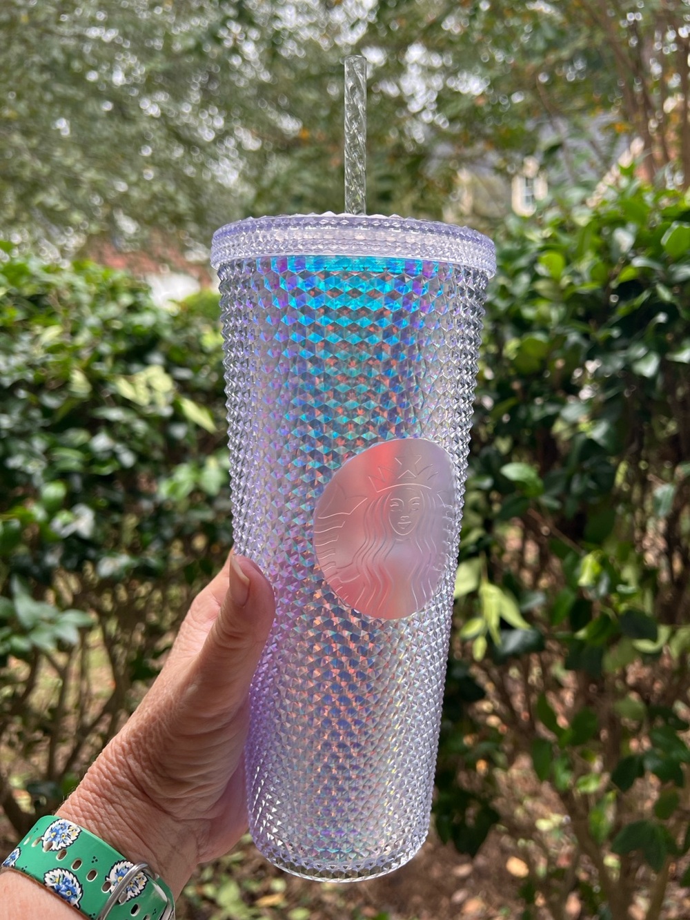 NWOT Starbucks 2021 Iridescent Studded Tumbler with Straw